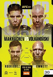 UFC 284: Makhachev vs. Volkanovski - UFC Event Poster (February 11, 2023)