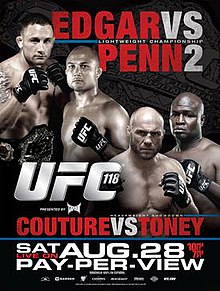 UFC 118: Edgar vs Penn 2 - UFC Event Poster (August 28, 2010)