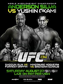 UFC 134: Silva vs Okami - UFC Event Poster (August 27, 2011)