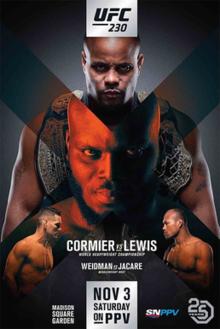 UFC 230: Cormier vs. Lewis - UFC Event Poster (November 03, 2018)