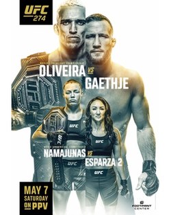 UFC 274: Oliveira vs. Gaethje - UFC Event Poster (May 07, 2022)