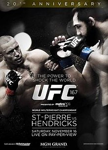 UFC 167: St-Pierre vs Hendricks - UFC Event Poster (November 16, 2013)