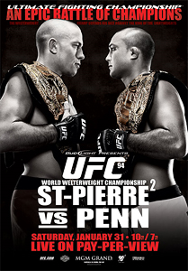 UFC 94: St-Pierre vs Penn 2 - UFC Event Poster (January 31, 2009)