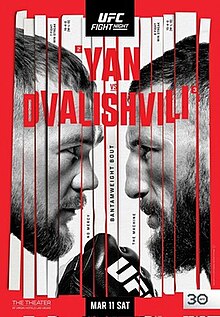 UFC Fight Night: Yan vs. Dvalishvili - UFC Event Poster (March 11, 2023)