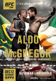 UFC 194: Aldo vs McGregor - UFC Event Poster (December 12, 2015)