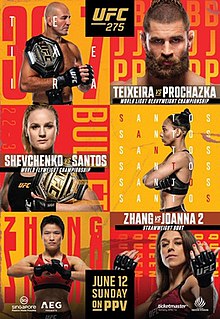 UFC 275: Teixeira vs. Prochazka - UFC Event Poster (June 11, 2022)