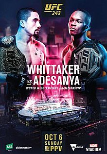 UFC 243: Whittaker vs. Adesanya - UFC Event Poster (October 05, 2019)