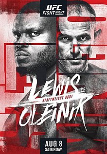 UFC Fight Night: Lewis vs. Oleinik - UFC Event Poster (August 08, 2020)