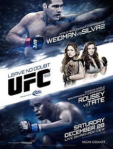 UFC 168: Weidman vs Silva 2 - UFC Event Poster (December 28, 2013)