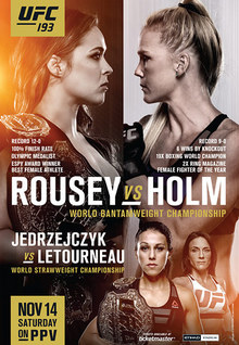 UFC 193: Rousey vs Holm - UFC Event Poster (November 14, 2015)