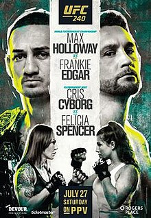 UFC 240: Holloway vs. Edgar - UFC Event Poster (July 27, 2019)