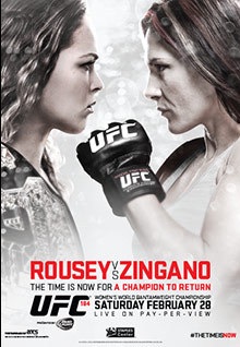 UFC 184: Rousey vs Zingano - UFC Event Poster (February 28, 2015)