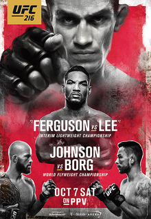 UFC 216: Ferguson vs. Lee - UFC Event Poster (October 07, 2017)