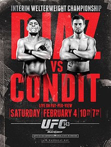 UFC 143: Diaz vs Condit - UFC Event Poster (February 04, 2012)