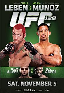 UFC 138: Leben vs Munoz - UFC Event Poster (November 05, 2011)